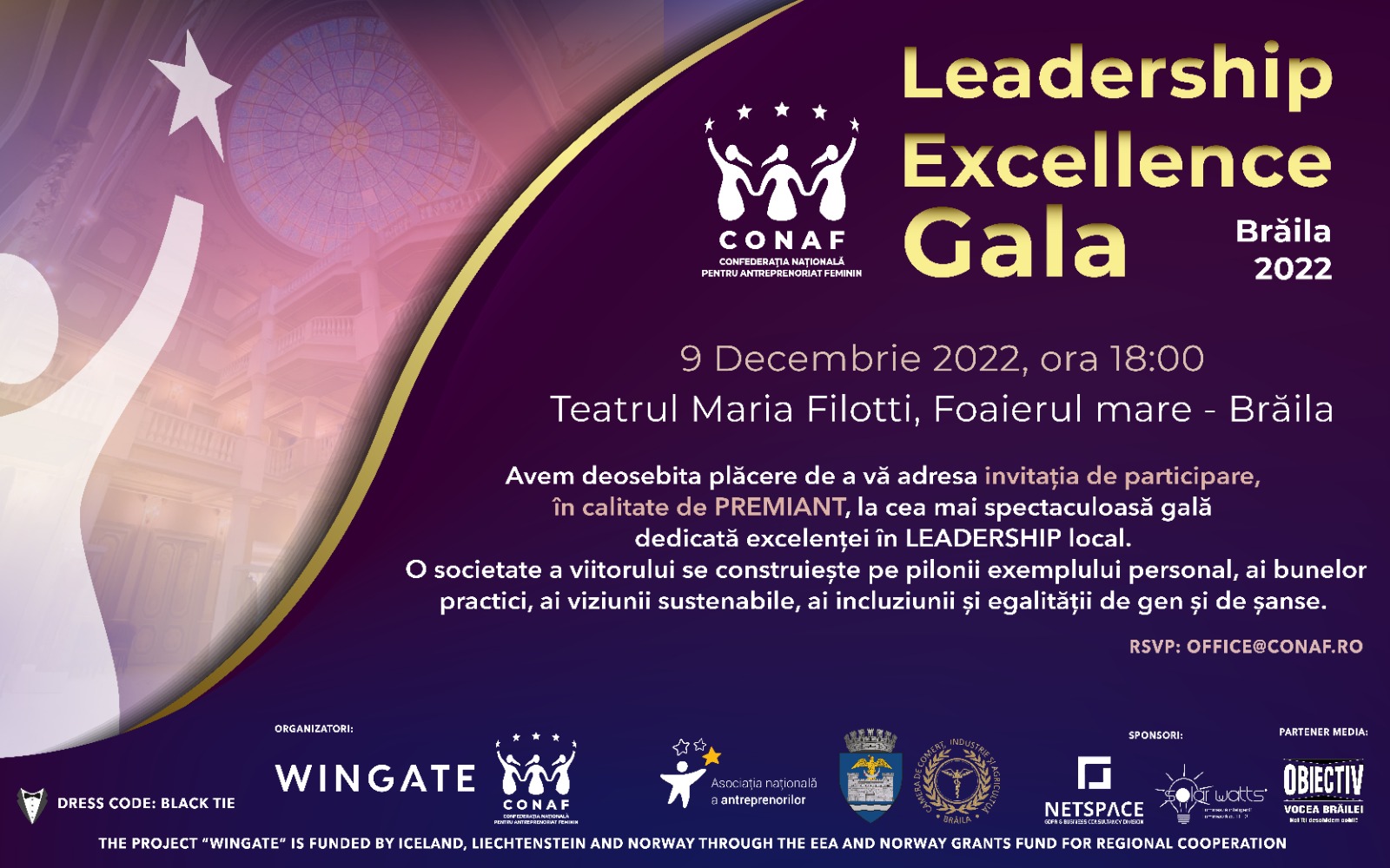 Eveniment CONAF LEADERSHIP EXCELLENCE GALA Obiectiv Vocea Brailei