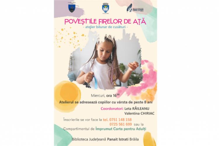 „Poveștile firelor de ață”. Atelier de cusături pentru copii la Biblioteca Județeană featured image