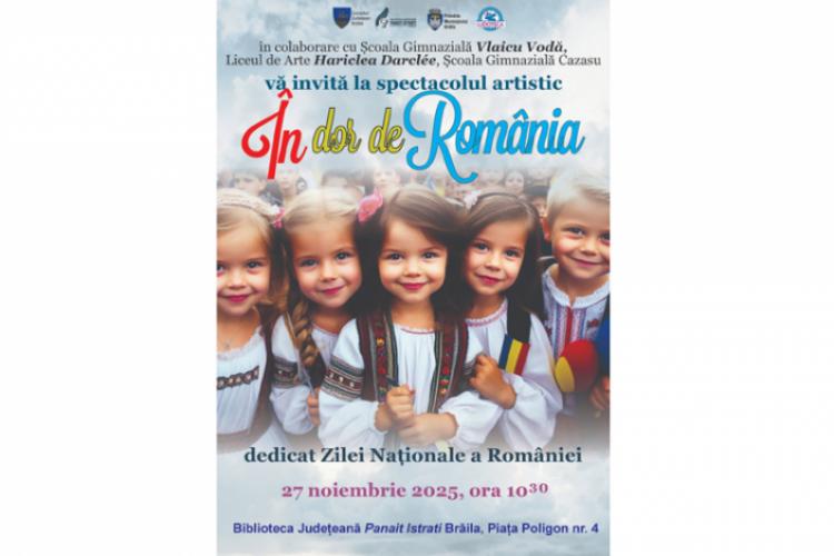 „În dor de România”. Spectacol la Biblioteca Județeană „Panait Istrati” featured image