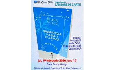 Lansare de carte la Biblioteca Județeană - „Singurătatea fulgului de zăpadă”
