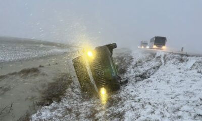 Microbuz răsturnat între Viziru și Însurăței