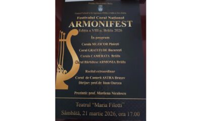 Vocile care unesc: Festivalul „Armonifest” la Teatrul „Maria Filotti” Brăila