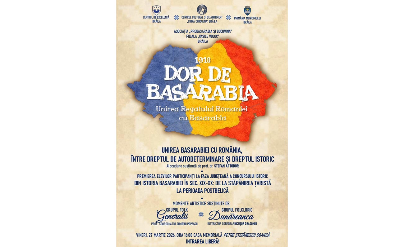 „Dor de Basarabia”. 108 ani de la Unirea Basarabiei cu România