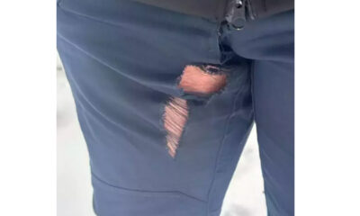 Pantaloni de polițist, rezistenți… ” doar atunci când nu sunt purtaţi”