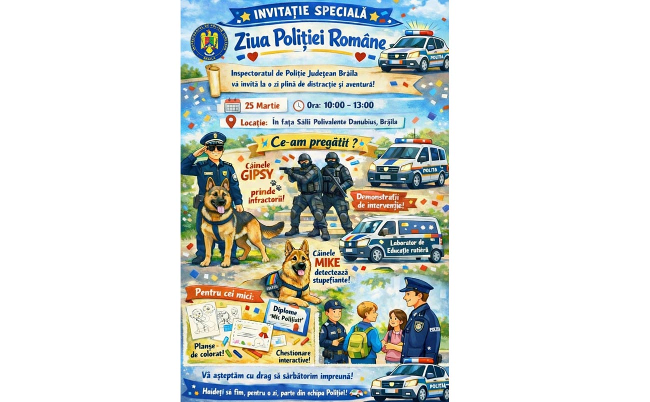 «Spectacol» pus în scenă de polițiști, în fața Sălii Polivalente