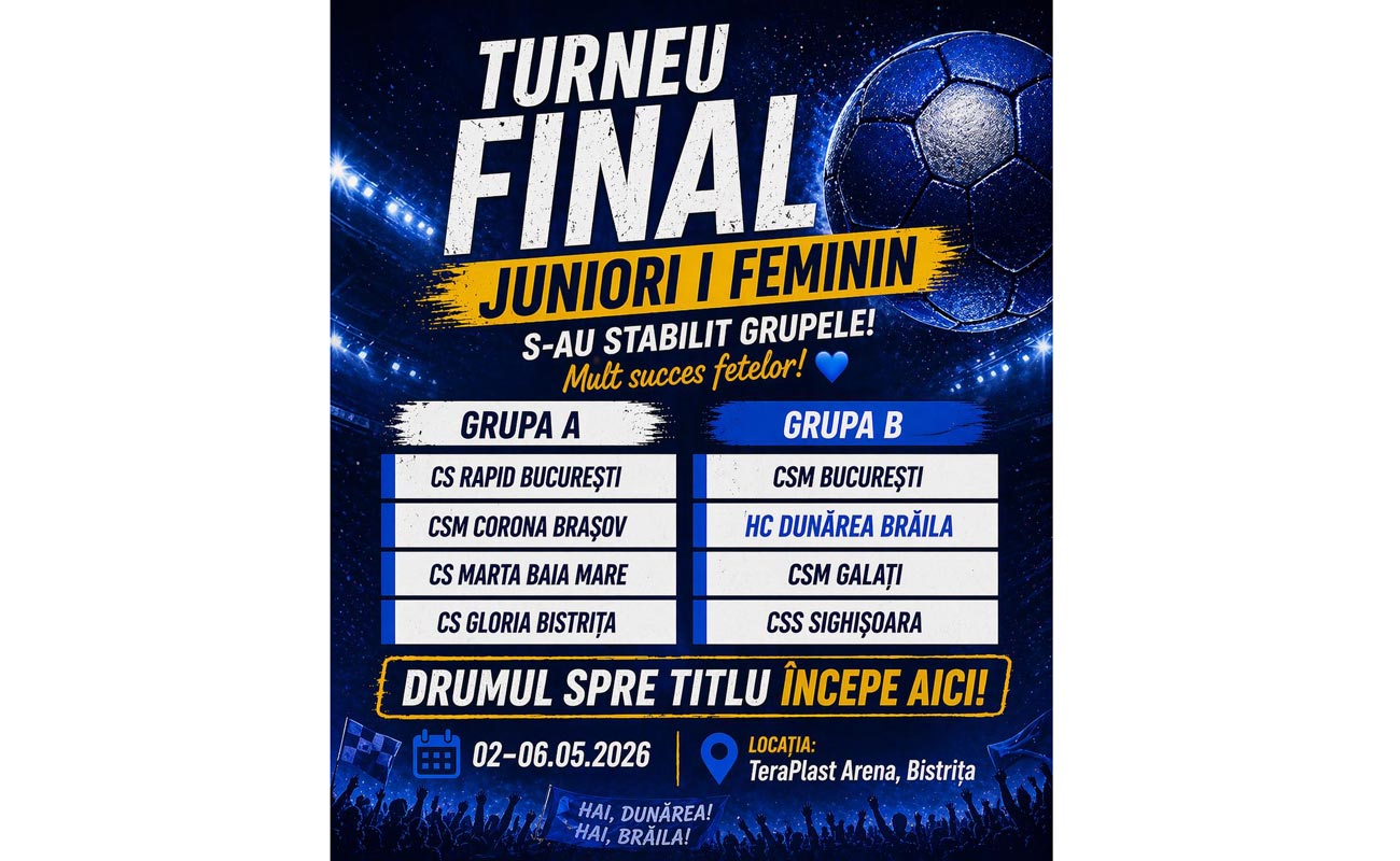 Sâmbătă, 2 mai, la Bistrița, începe turneul final de handbal al junioarelor I
