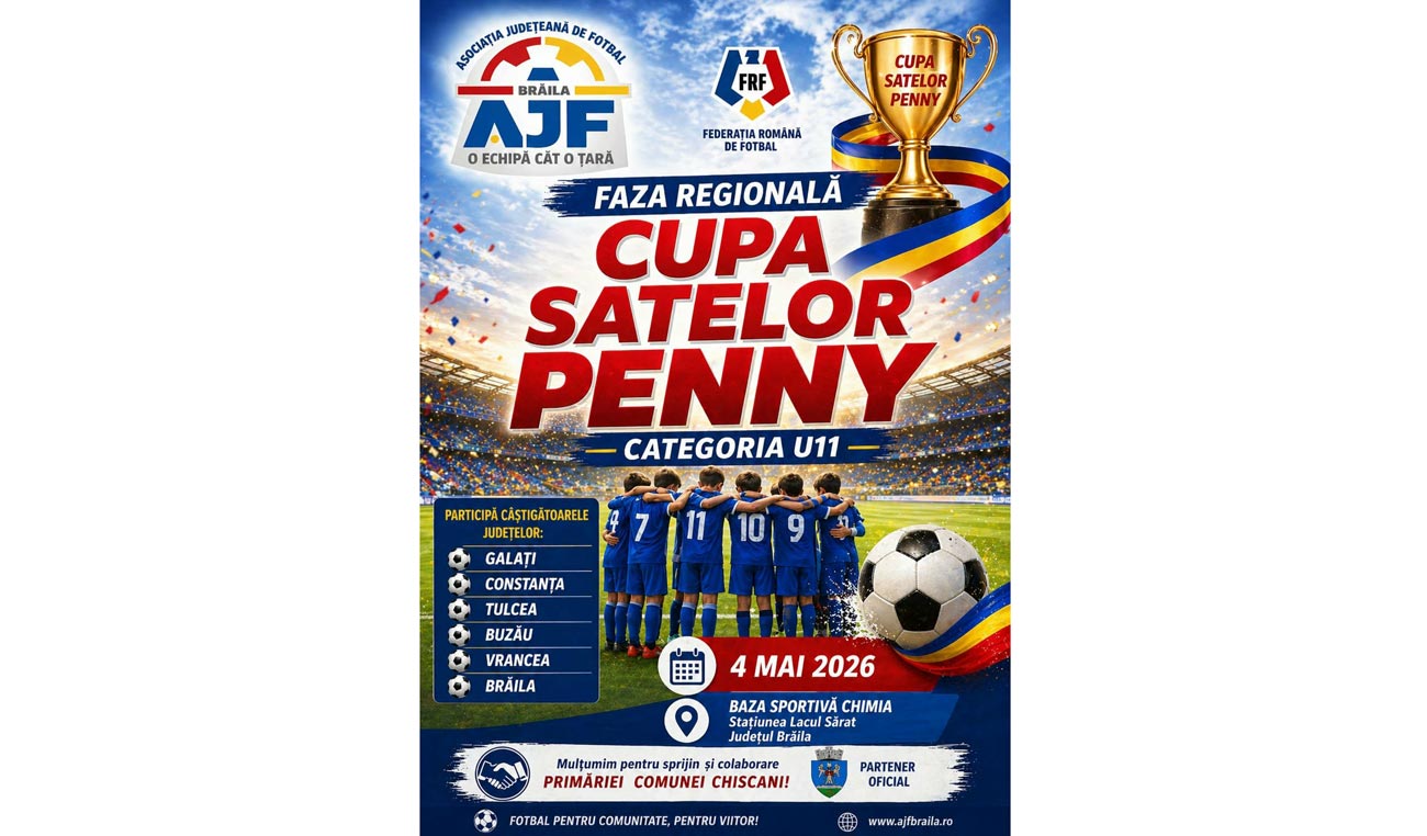 AJF Brăila organizează etapa regională a Cupei Satelor PENNY U11