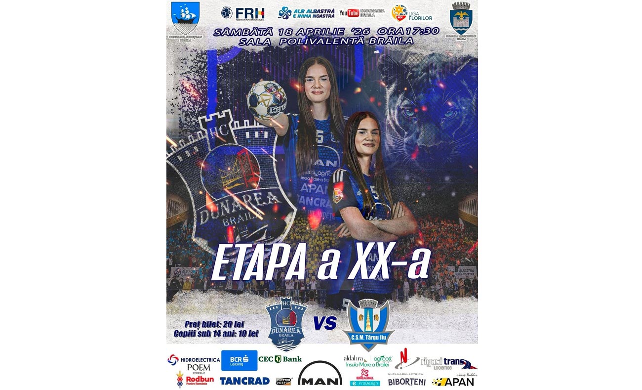 HC Dunărea, favorită la victorie în meciul cu CSM Tg. Jiu din etapa a 20-a a Ligii Florilor