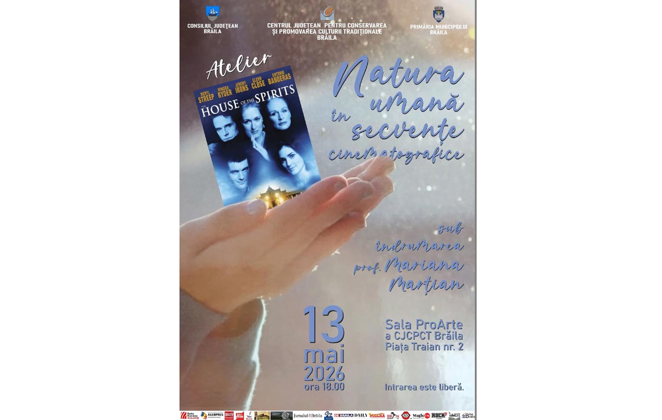 Brăilenii, invitați la o nouă ediție a atelierului „Natura umană în secvențe cinematografice”