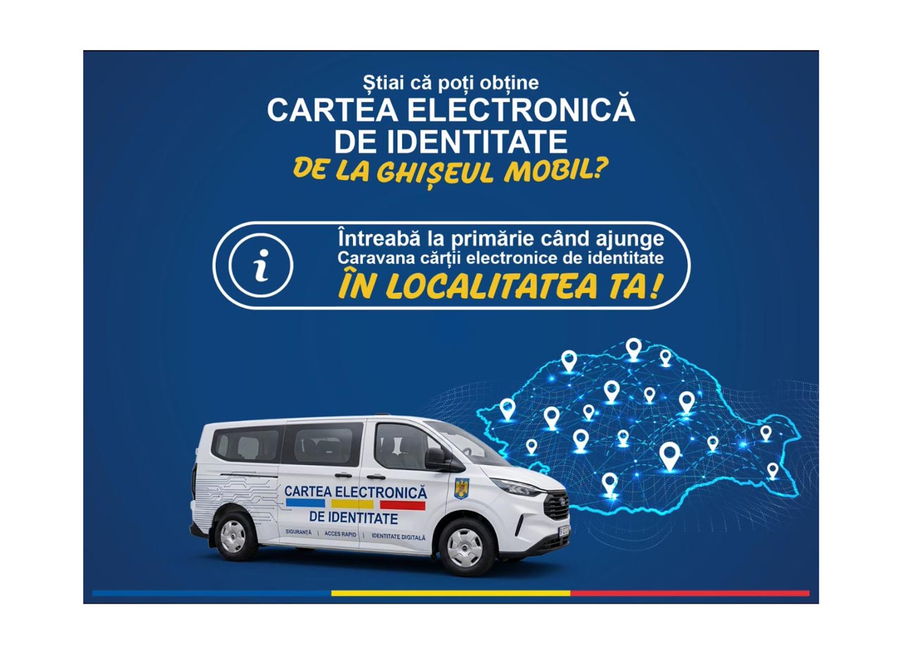 Ghișeul mobil pentru cartea electronică de identitate la Primăria Chiscani