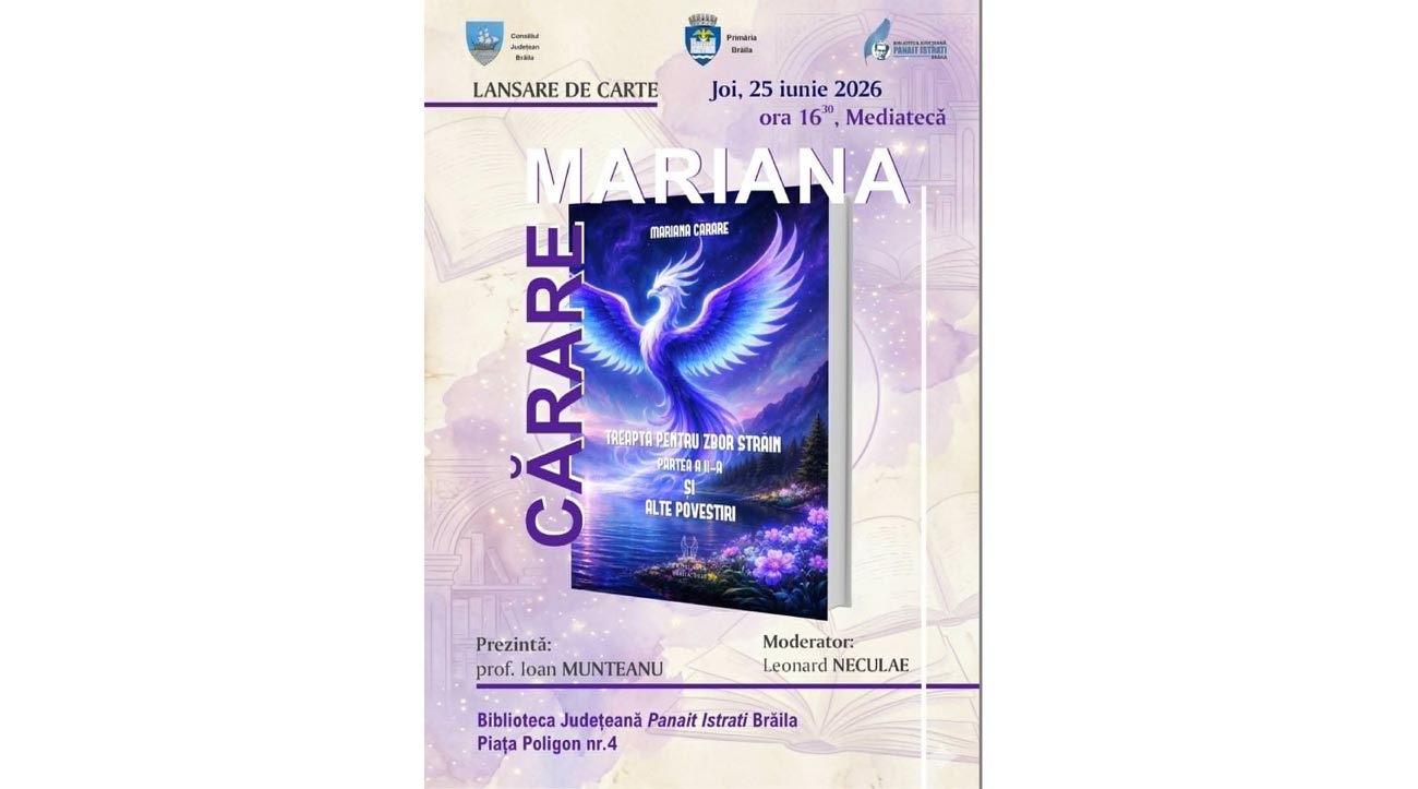 Lansare de carte la Biblioteca Județeană „Panait Istrati”