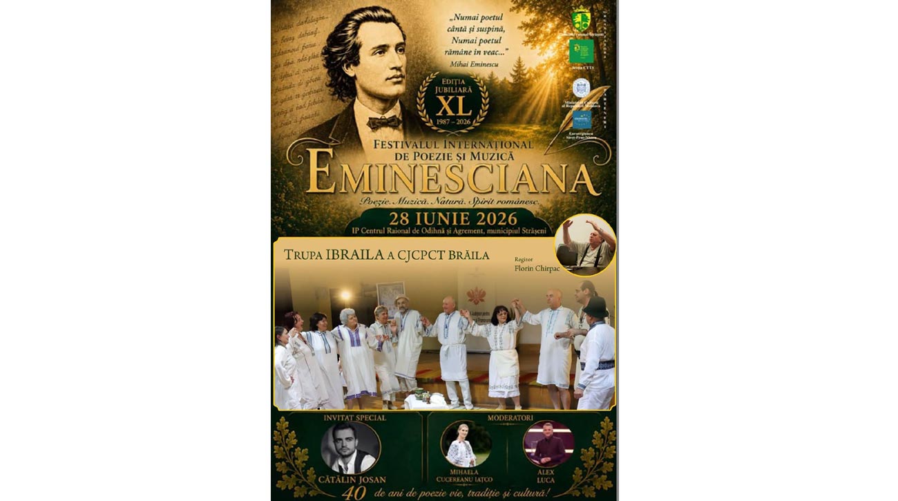 Trupa Ibraila, evoluție la Festivalul „Eminesciana”, din Republica Moldova