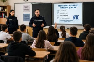 Prevenirea violenței în mediul școlar. Polițiștii au discutat cu elevii din Viziru și Lanurile
