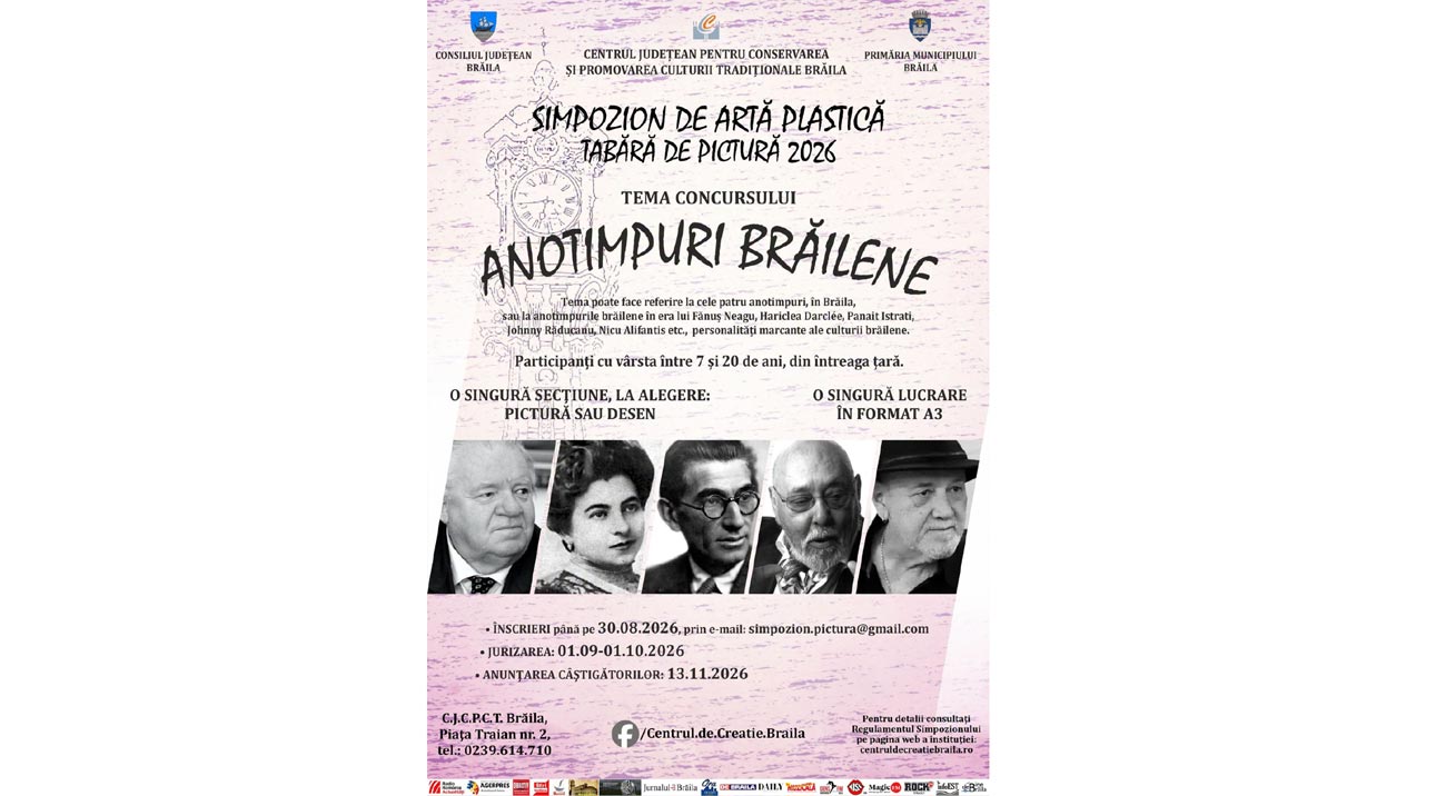 Înscrieri până pe 30 august la Simpozionul de Artă Plastică de la Brăila