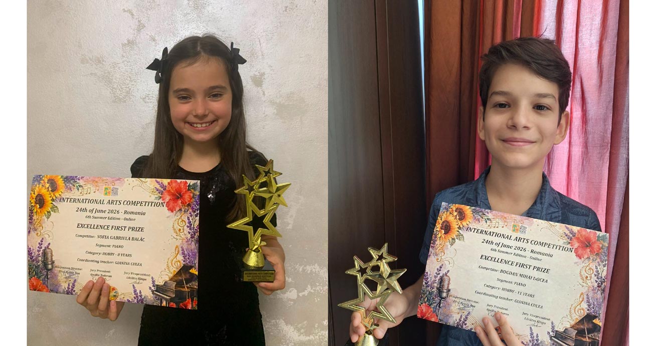 Elevi brăileni premiați la International Arts Competition - Summer Edition 2026