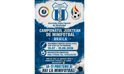 Campionatul de Minifotbal Brăila: încep înscrierile pentru ediția a IX-a, ediția 2026-2027
