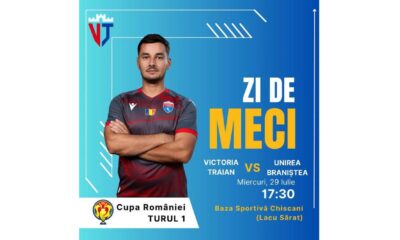 Victoria Traian – Unirea Braniștea, în primului tur național al Cupei României la fotbal
