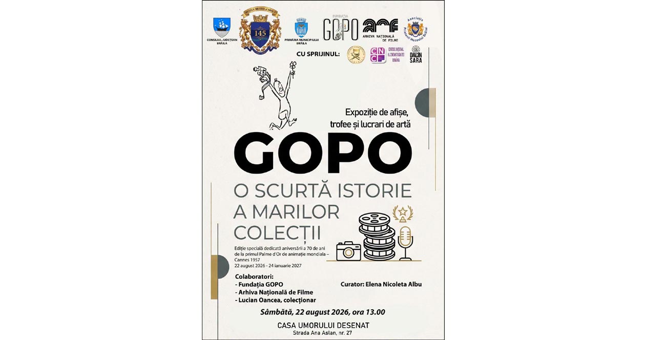 „GOPO. O scurtă istorie a marilor colecții”: expoziție-eveniment dedicată geniului cinematografiei și animației românești