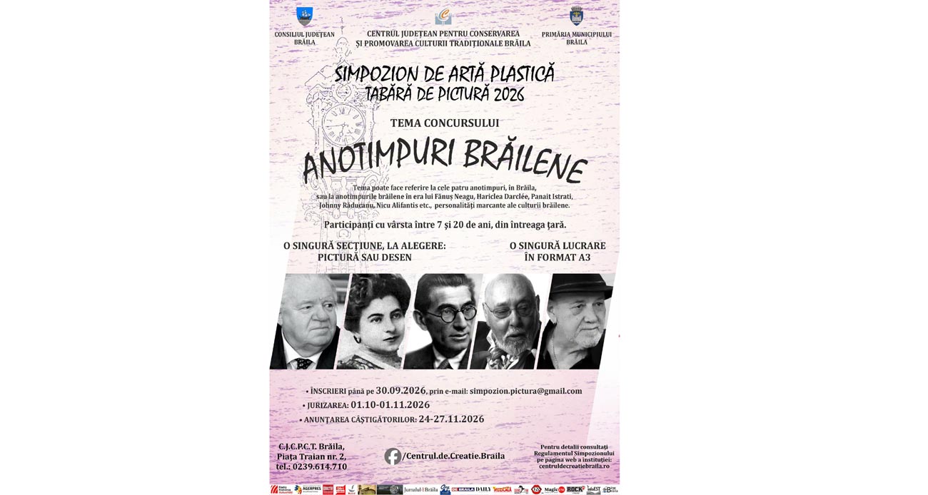 Înscrieri până pe 30 septembrie la Simpozionul de Artă Plastică de la Brăila