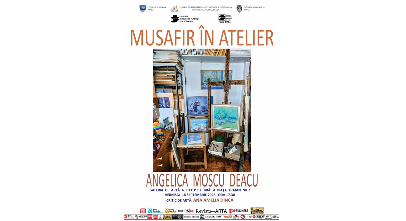 „Musafir în atelier”. Vernisaj Angelica Moscu Deacu la Galeria de Artă