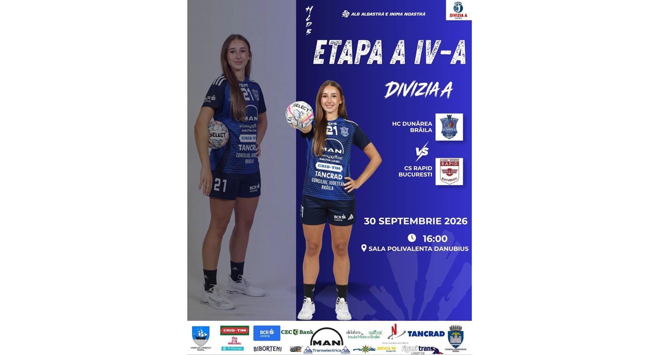 HC Dunărea Brăila – Rapid București, handbal de Divizia A în Polivalentă