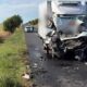 Șofer ieșit din mașină, strivit de o autoutilitară pe E85
