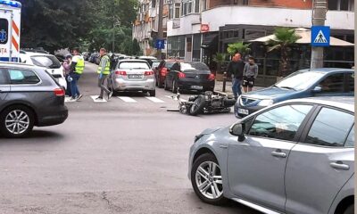 Accident pe Calea Călărașilor. Motociclist transportat la spital după coliziunea cu un autoturism