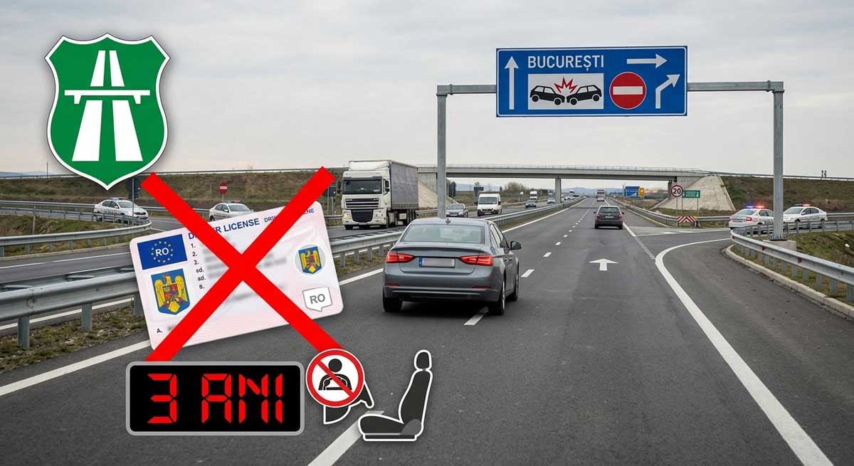Permis anulat și trei ani interdicție de a da examen pentru șoferii care circulă pe contrasens