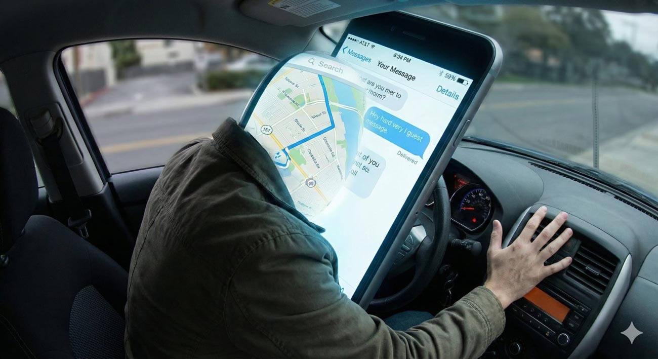 Utilizarea telefonului la volan poate duce la producerea unui accident rutier