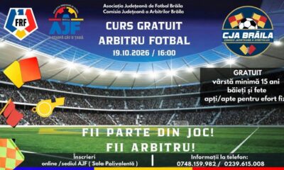 Curs gratuit de formare a arbitrilor de fotbal la AJF Brăila