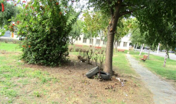 Miniparcul din Barieră, scos parțial la lumină. Aleile au rămas însă impracticabile