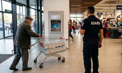 A plătit la casă dar și-a uitat cumpărăturile în holul hipermarket-ului