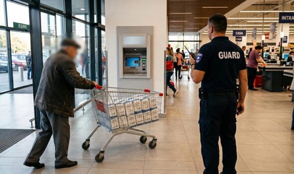 A plătit la casă dar și-a uitat cumpărăturile în holul hipermarket-ului