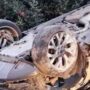Un bucureștean s-a răsturnat cu mașina lângă stațiunea Lacu Sărat